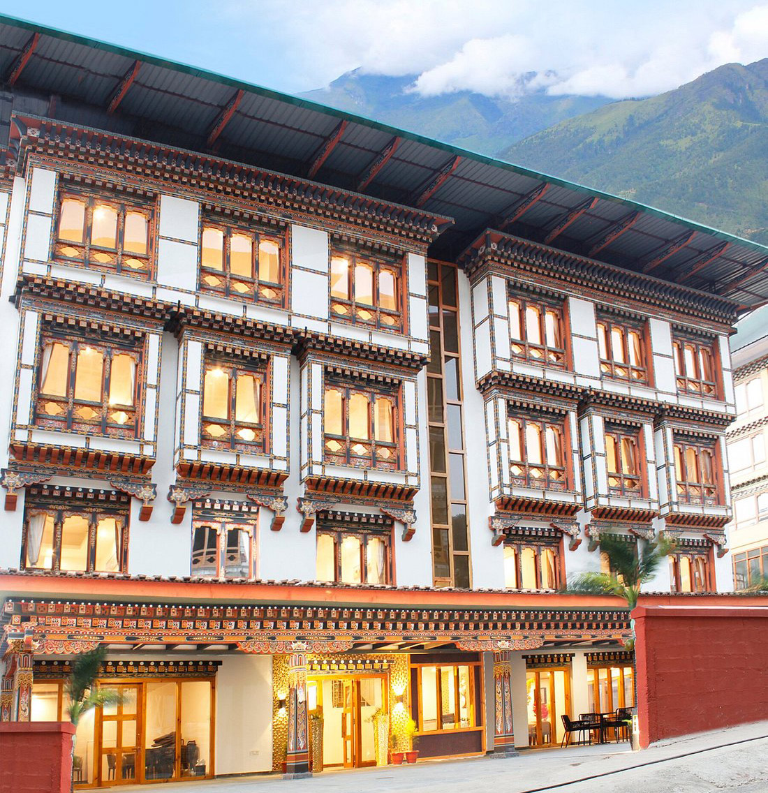 Luxury hotel room with mountain views at Hotel Mayto Thimphu